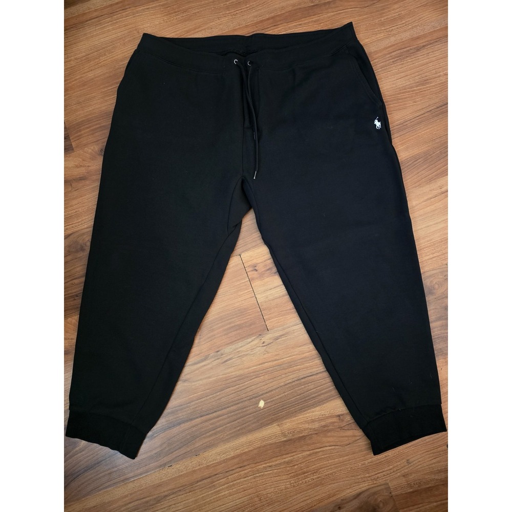 Polo Ralph Lauren Pants Mens 3XB Big & Tall Black Double Knit Joggers Logo S30